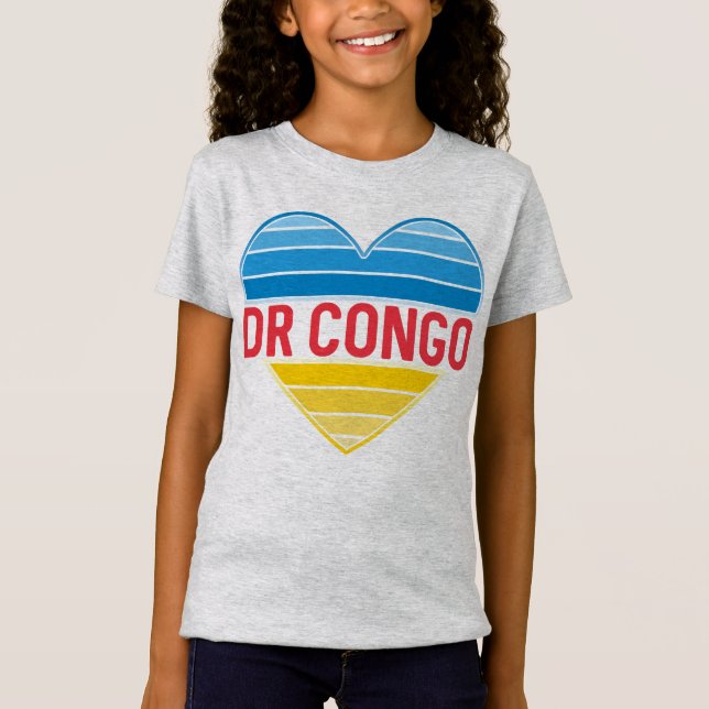 I Love DR Congo, Congo-Kinshasa Heart T-Shirt (Front)