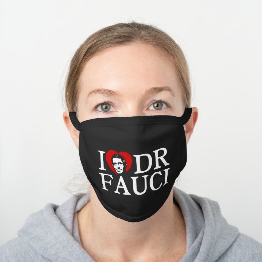 I Love Dr Fauci Black Cotton Face Mask (Worn)
