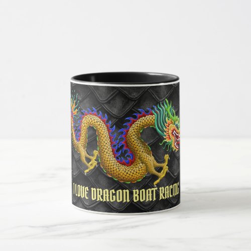 I love Dragon Boat Racing Gold Dragon Mug