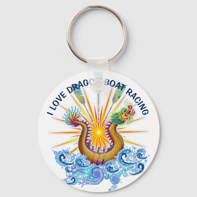 I Love Dragon Boat Racing Keychain (Front)