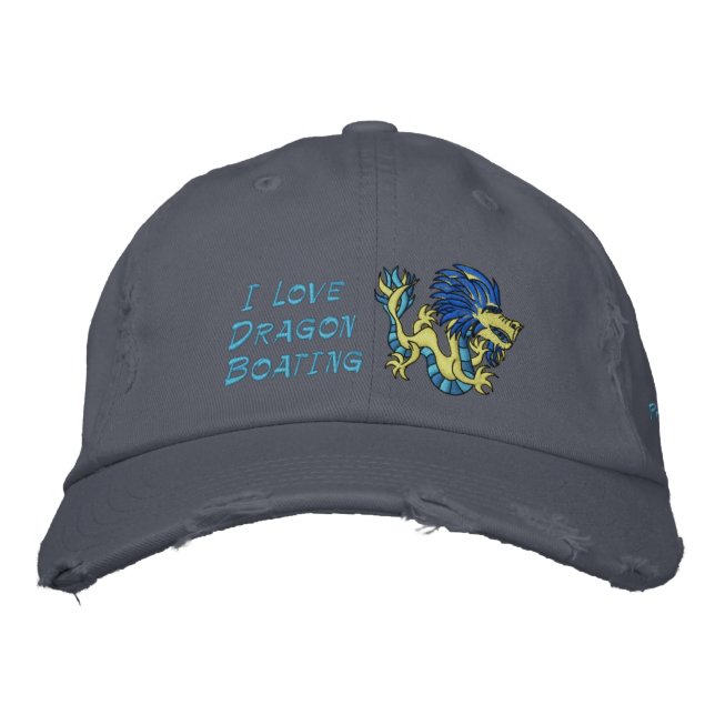 I Love  Dragon Boating Embroidered Baseball Cap (Front)
