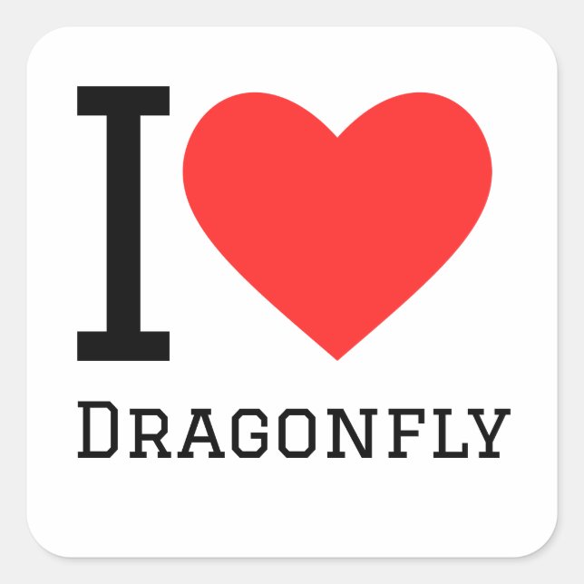 I love dragonfly square sticker (Front)