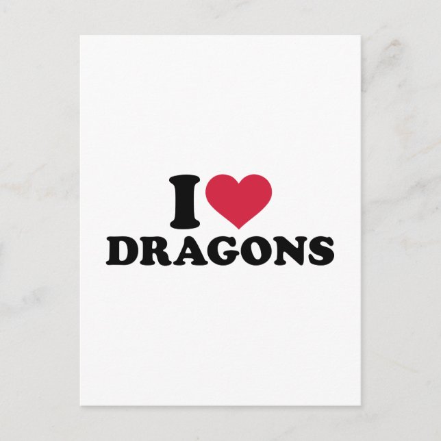 I love dragons postcard (Front)
