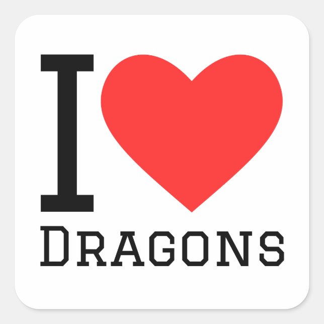 I love dragons square sticker (Front)