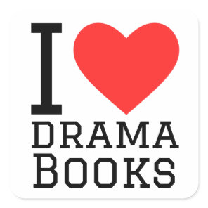 I love drama books  square sticker