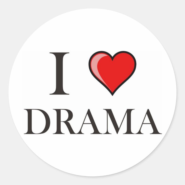 I love Drama Classic Round Sticker (Front)