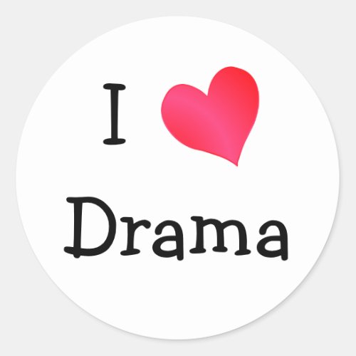 I Love Drama Classic Round Sticker