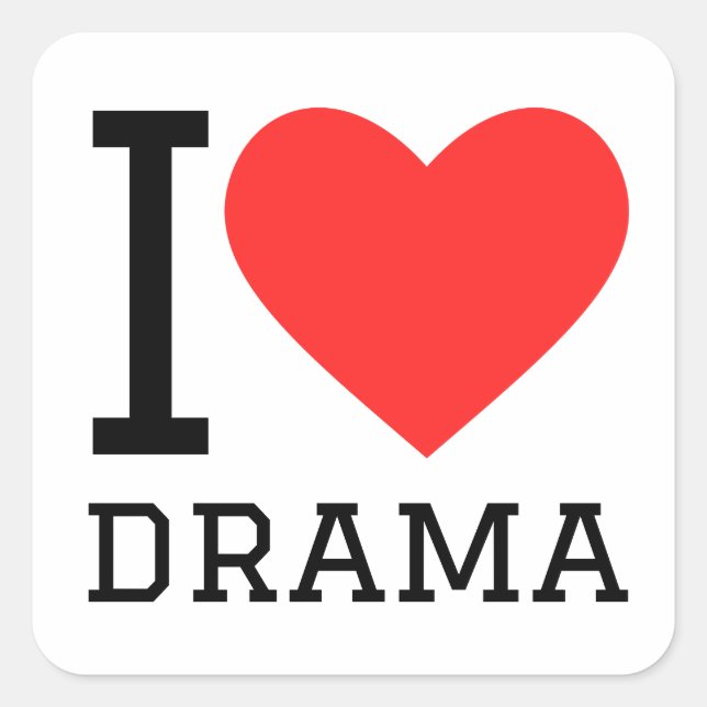 I love drama square sticker (Front)