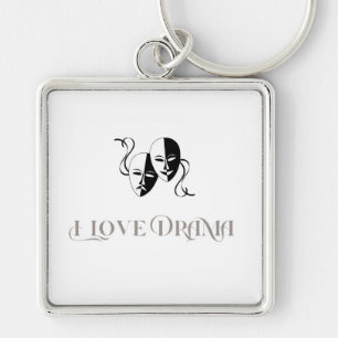 I Love Drama, Theater Masks Performing Arts Keychain