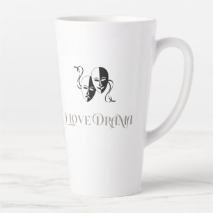 I Love Drama, Theater Masks Performing Arts Latte Mug