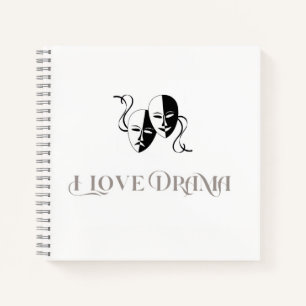 I Love Drama, Theater Masks Performing Arts Notebook