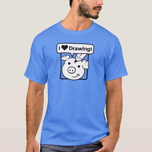 I Love Drawing Men's Color T-Shirt (Front)
