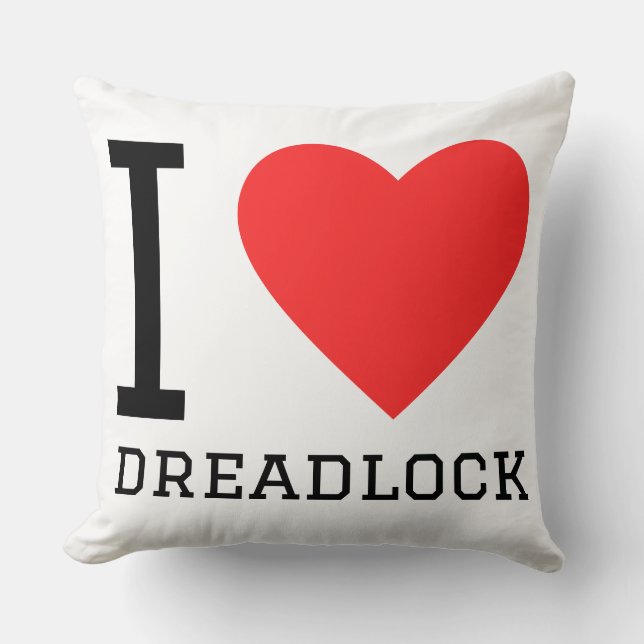 I love dreadlock throw pillow (Front)
