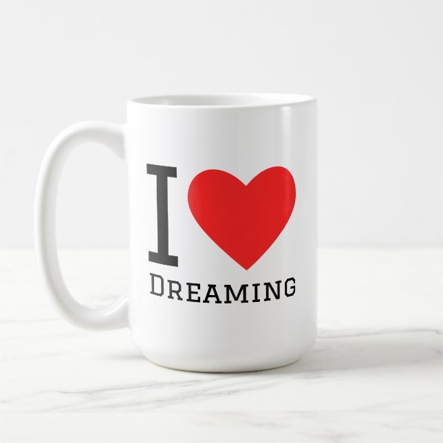 I love dreaming square sticker coffee mug (Left)