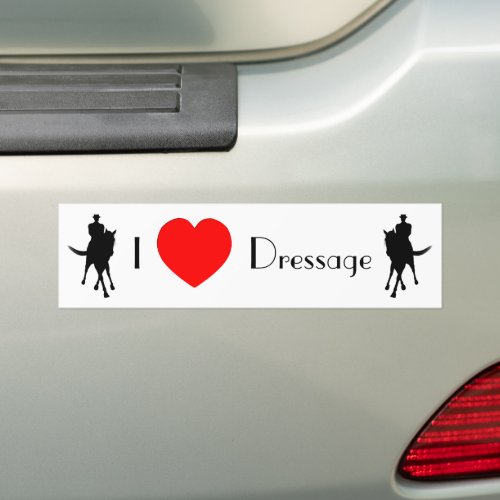 I Love Dressage Horse And Rider Bumper Sticker