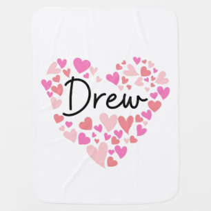 I love Drew - hearts for Drew Baby Blanket