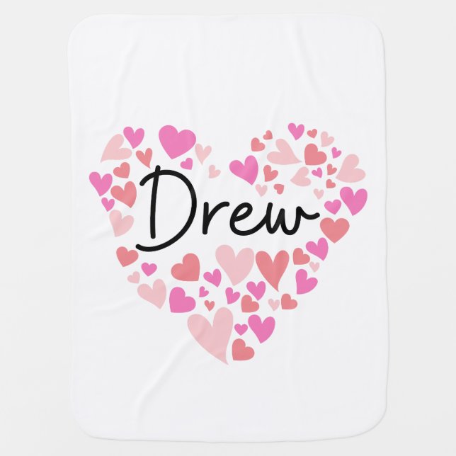 I love Drew - hearts for Drew Baby Blanket (Front)