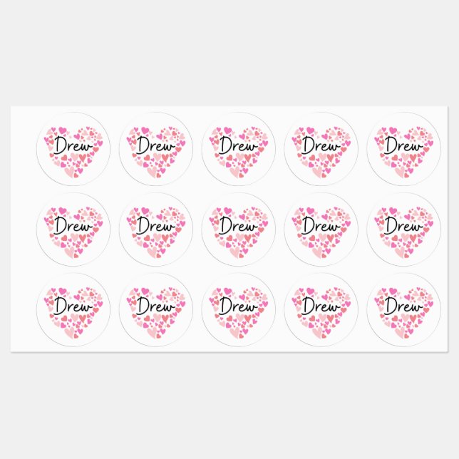 I love Drew - hearts for Drew Kids' Labels (Sheet)