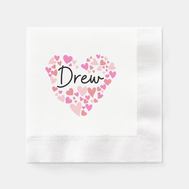 I love Drew - hearts for Drew Napkins (Front)