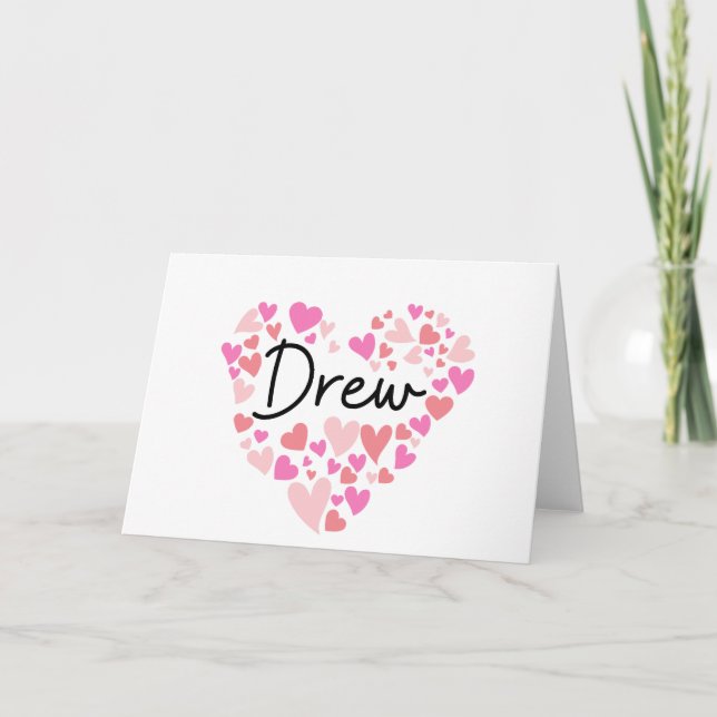 I love Drew - hearts for Drew Note Card (Front)