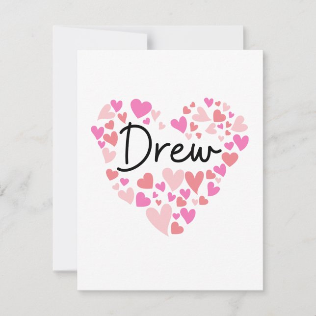 I love Drew - hearts for Drew Thank You Card (Front)
