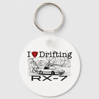 I love drifting RX-7 Keychain