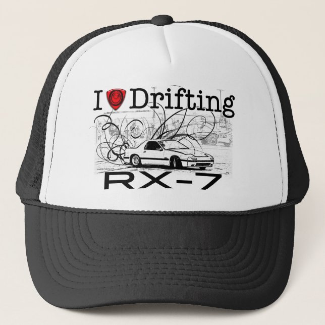 I love drifting RX-7 Trucker Hat (Front)