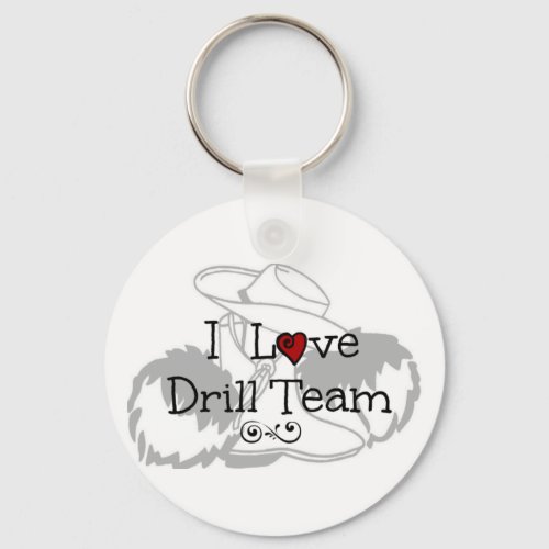 I Love Drill Team Keychain