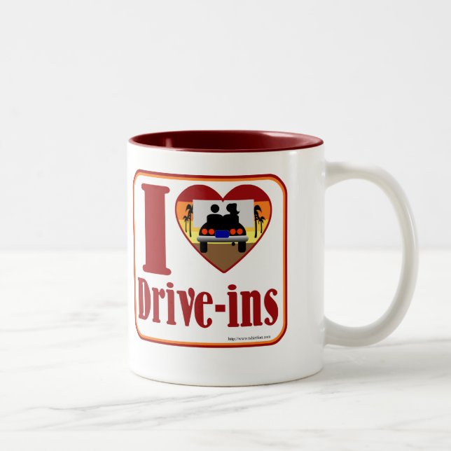 I love drive ins! Two-Tone coffee mug (Right)
