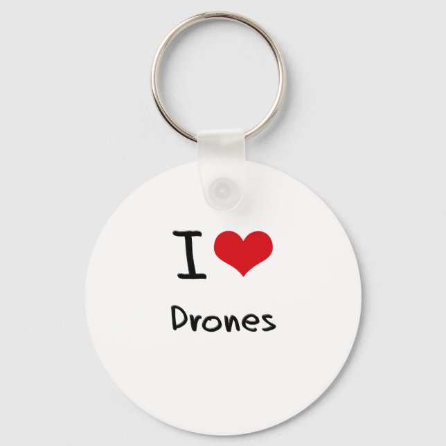 I Love Drones Keychain (Front)