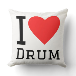 i love drum throw pillow