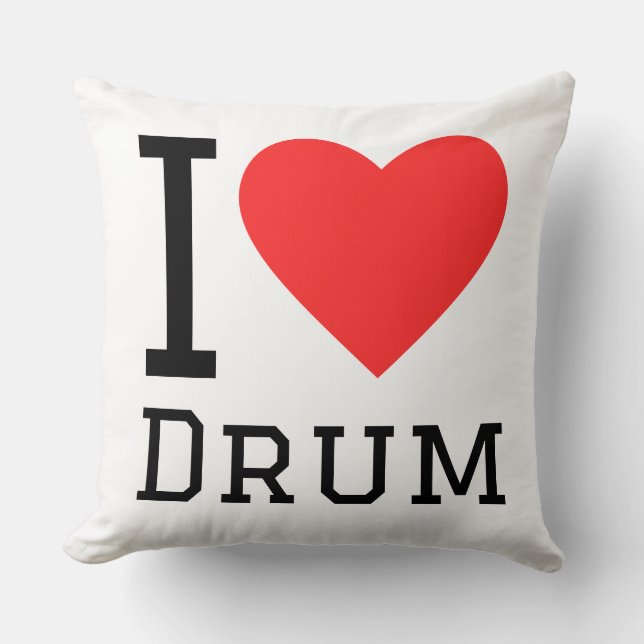 i love drum throw pillow (Front)