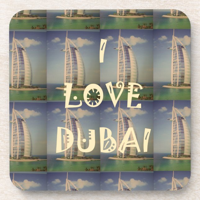 I Love Dubai Beverage Coaster (Front)