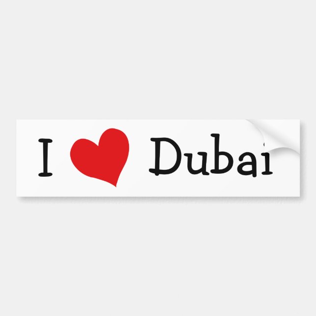 I Love Dubai Bumper Sticker (Front)