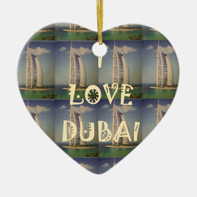 I Love Dubai Ceramic Ornament (Front)