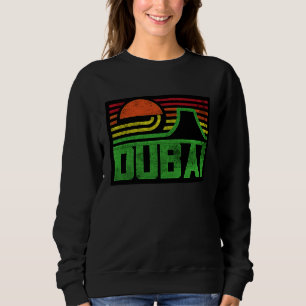 I Love Dubai Cool Retro Dubai Sunset Illustration  Sweatshirt
