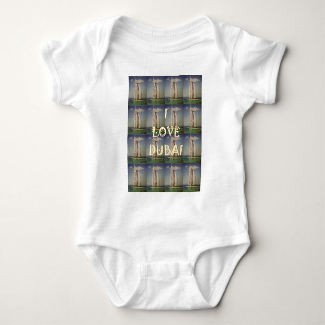 🇦🇪 I Love Dubai: Cute nice and lovely design Baby Bodysuit (Front)