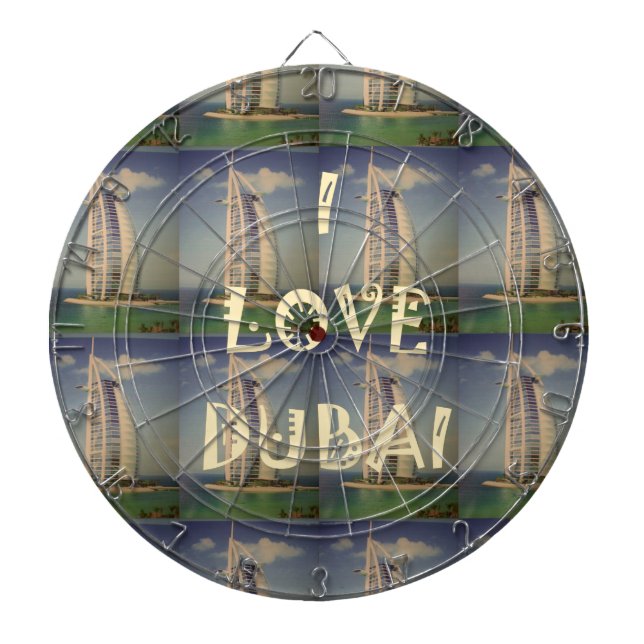 🇦🇪 I Love Dubai: Cute nice and lovely design Dartboard With Darts (Front)