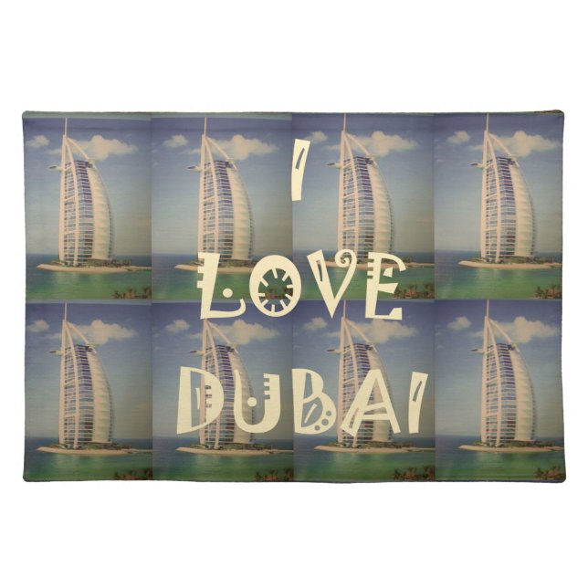 🇦🇪 I Love Dubai: Cute nice and lovely design Placemat (Front)