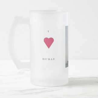I Love Dubai Frosted Glass Beer Mug