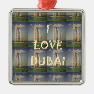 I Love Dubai Metal Ornament