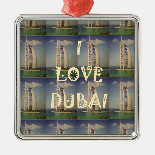 I Love Dubai Metal Ornament (Front)