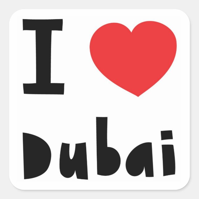 I love Dubai Square Sticker (Front)