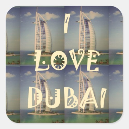 I Love Dubai Square Sticker