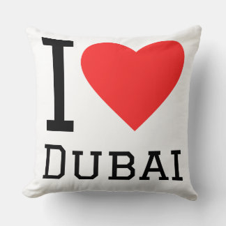 I love dubai throw pillow