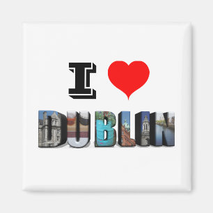 I Love Dublin Ireland 3D Travel Photo Magnet