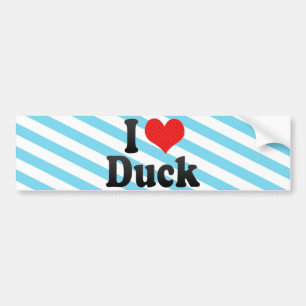 I Love Duck Bumper Sticker