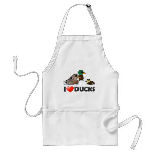 I Love Ducks Adult Apron
