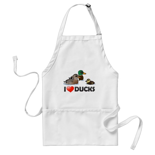 I Love Ducks Adult Apron (Front)