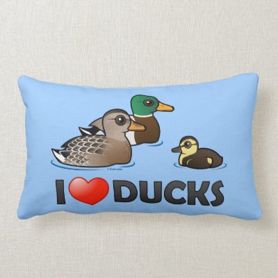 I Love Ducks Lumbar Pillow
